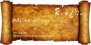 Róka Áron névjegykártya