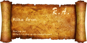 Róka Áron névjegykártya